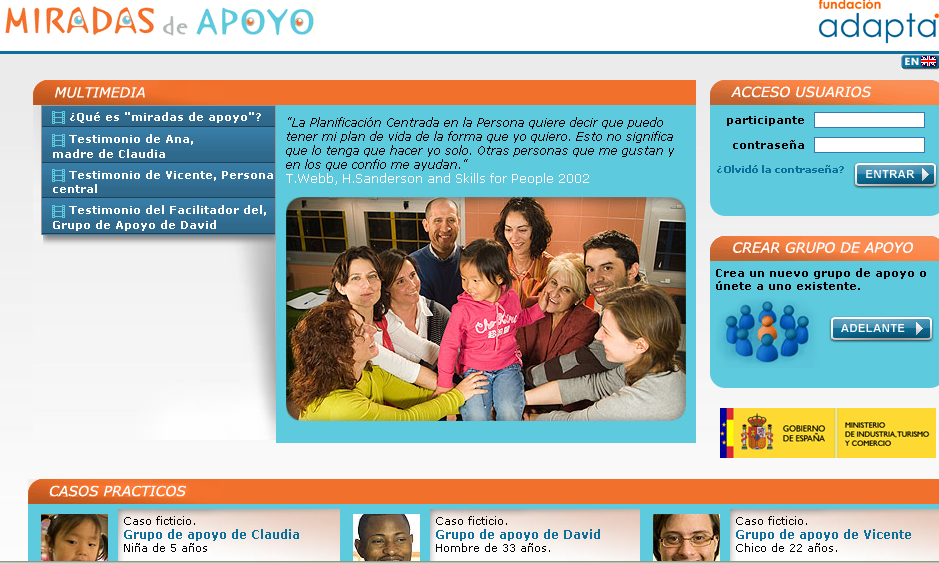 Imaxe do sitio web: MiradasDeApoyo